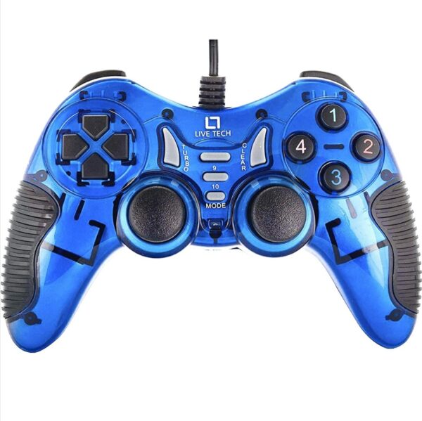 Live Tech Turbo Double Vibration Gamepad (Blue) (P)