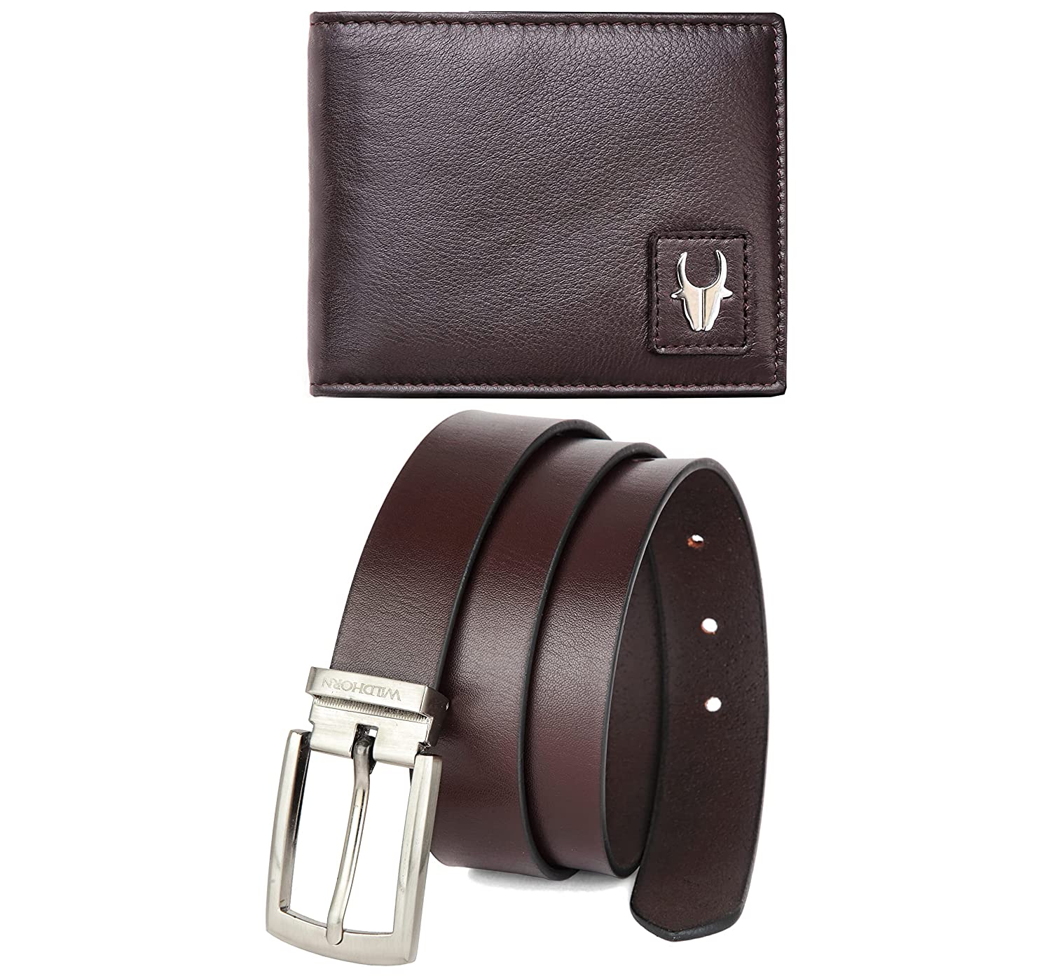 WildHorn Classic Brown Leather Wallet & Belt Combo I Gift Hamper for Men :  : Clothing & Accessories