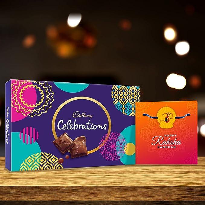 eCraftIndia Designer Handcrafted Premium Bhaiya Bhabhi Rakhi with Cadbury  Celebrations Gift Pack of 7 Assorted Chocolates and Pack, Raksha Bandhan  Greeting Card : Amazon.in: Grocery & Gourmet Foods